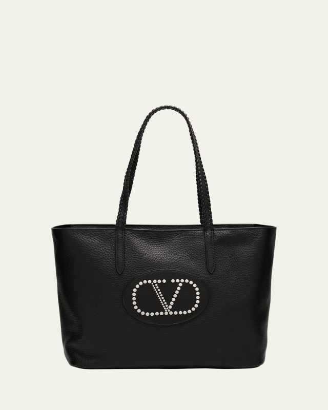Avec Toi Rivet VLOGO Leather Tote Bag